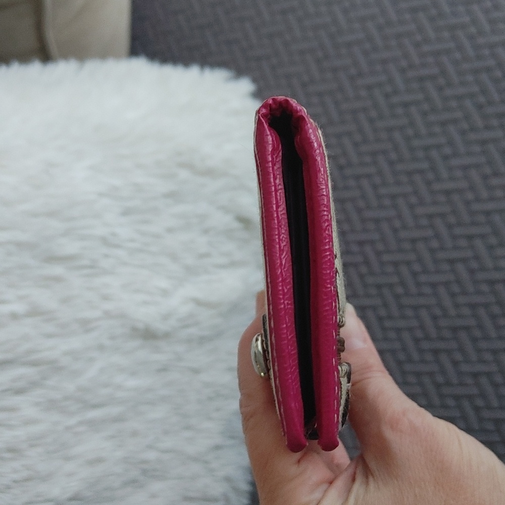 Coach Watermelon Snap Monogram Wallet Scribble F47664 Gem